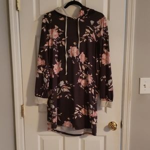 Floral hoodie dress